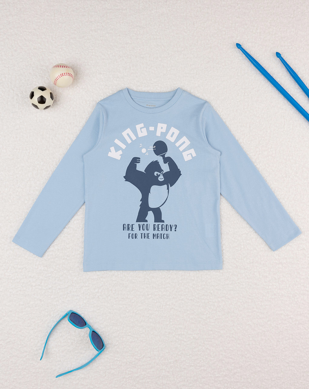 παιδική μπλούζα γαλάζια king-pong για αγόρι