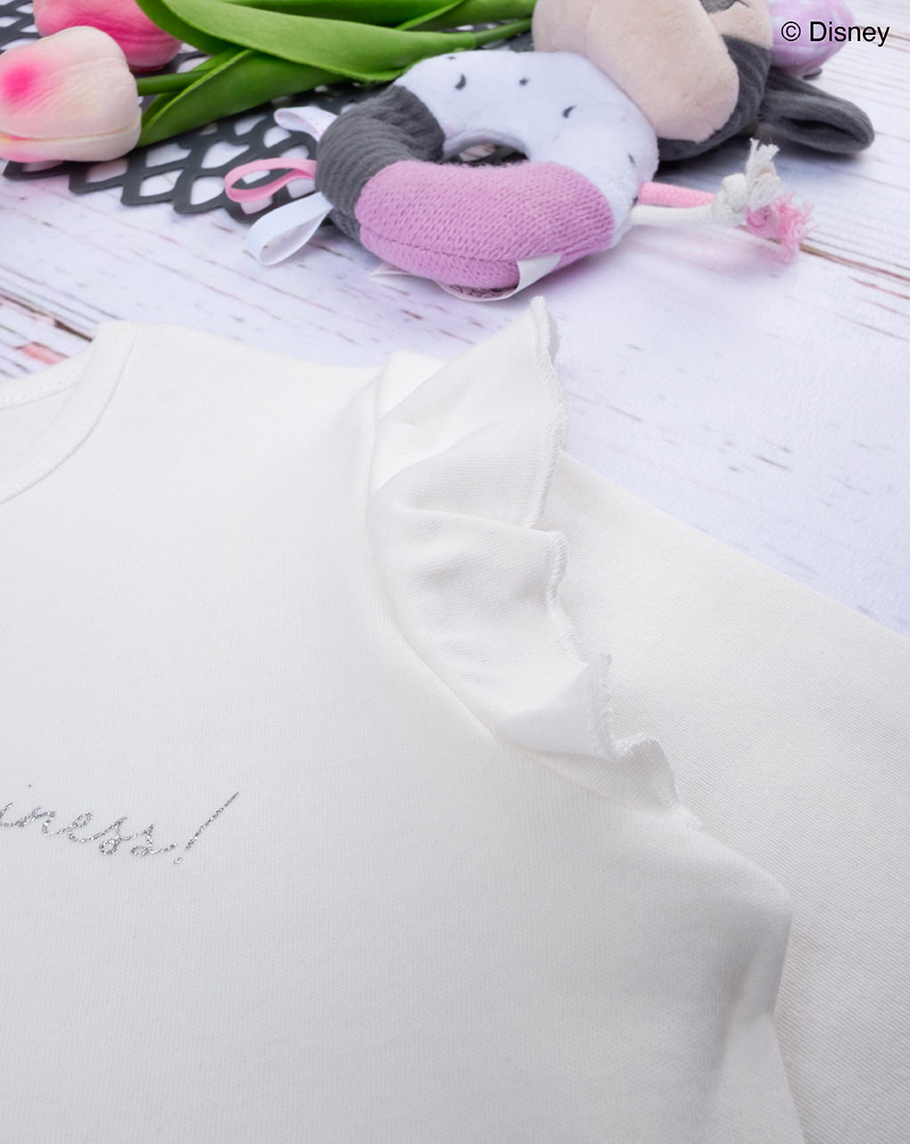 παιδική πιτζάμα λευκή/φούξια με τη minnie για κορίτσι - Prénatal