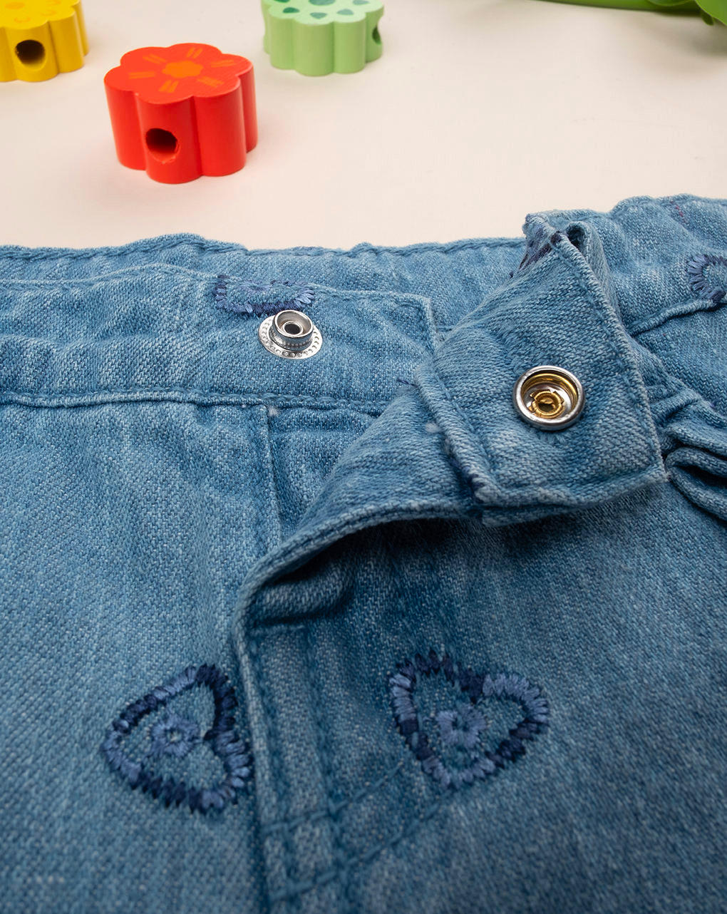 βρεφικό τζιν παντελόνι μπλε με καρδούλες για κορίτσι - Prénatal