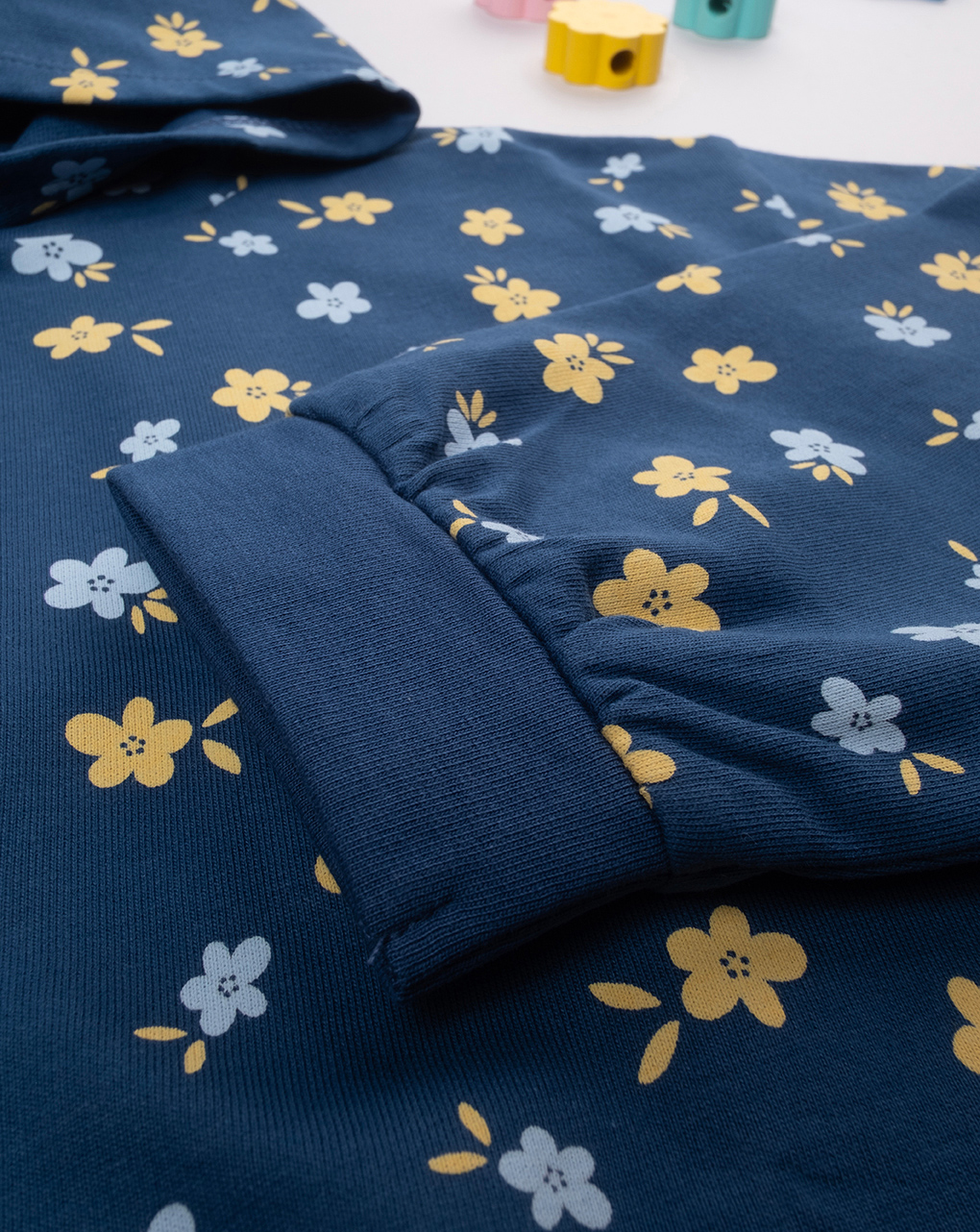 παιδική μπλούζα φούτερ μπλε φλοράλ για κορίτσι - Prénatal