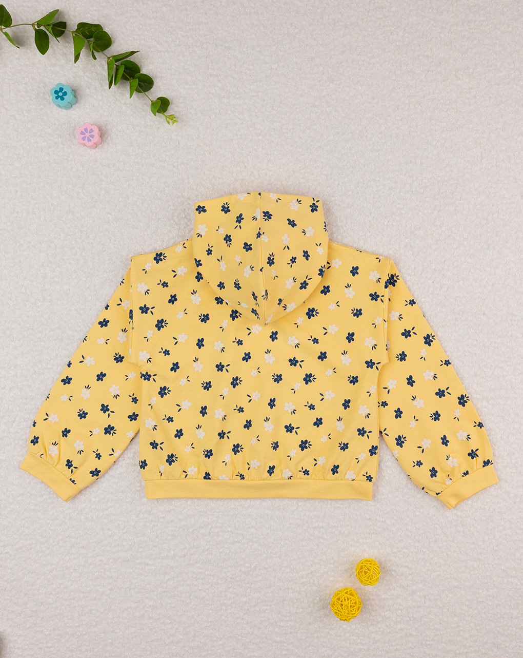 παιδική μπλούζα φούτερ κίτρινη φλοράλ για κορίτσι - Prénatal