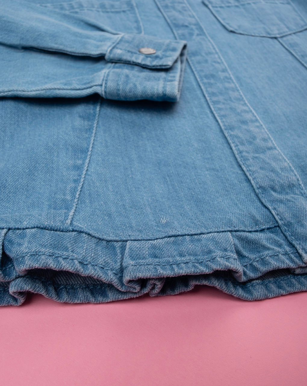 παιδικό τζιν πουκάμισο μπλε για κορίτσι - Prénatal