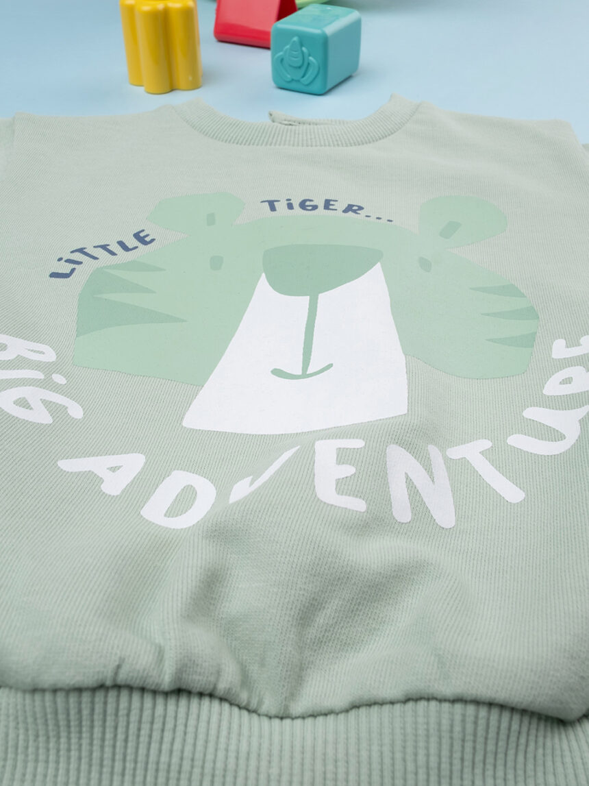 βρεφική μπλούζα φούτερ πράσινη big adventure για αγόρι - Prénatal