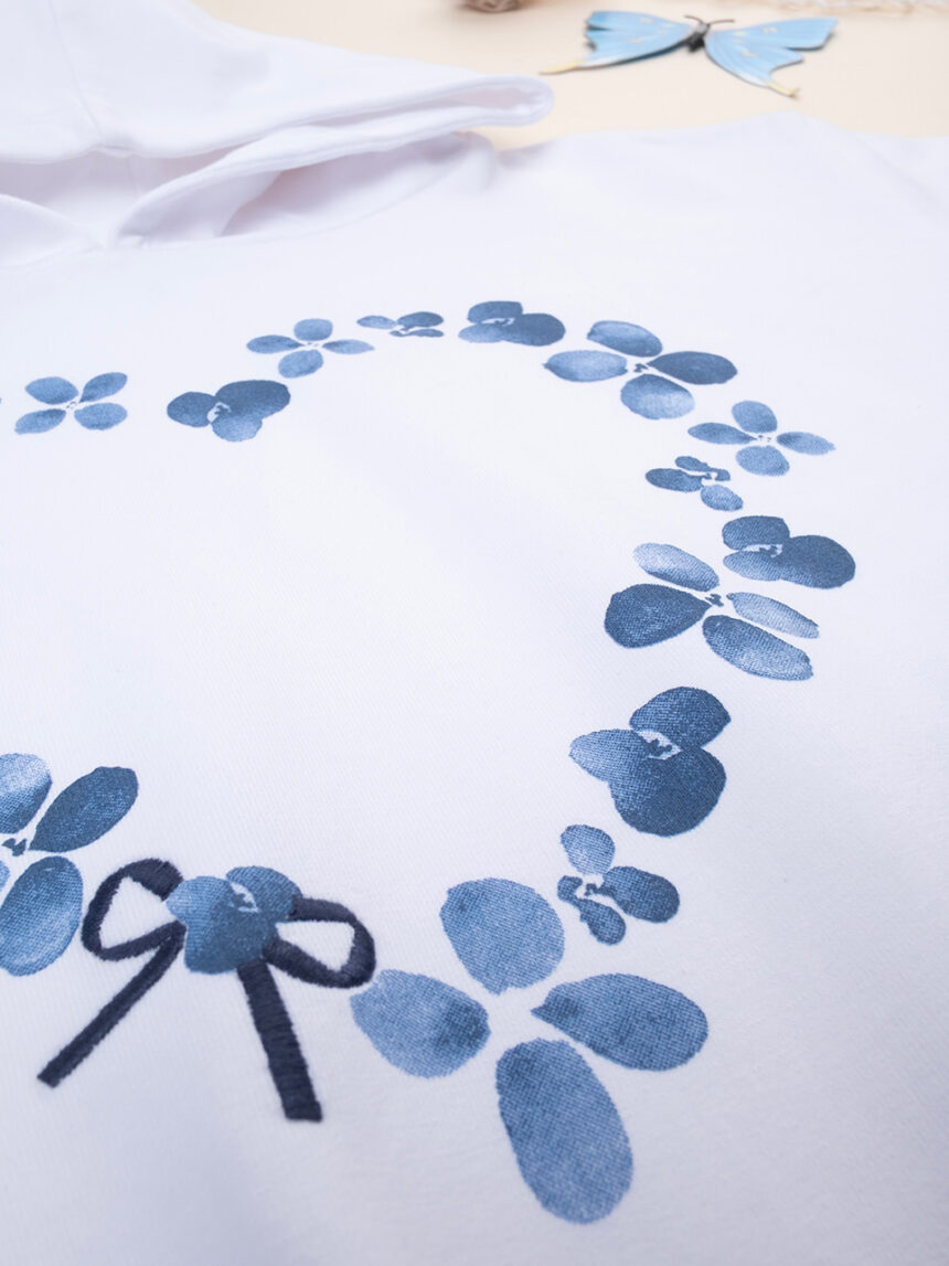 παιδική μπλούζα φούτερ λευκή indigo για κορίτσι - Prénatal