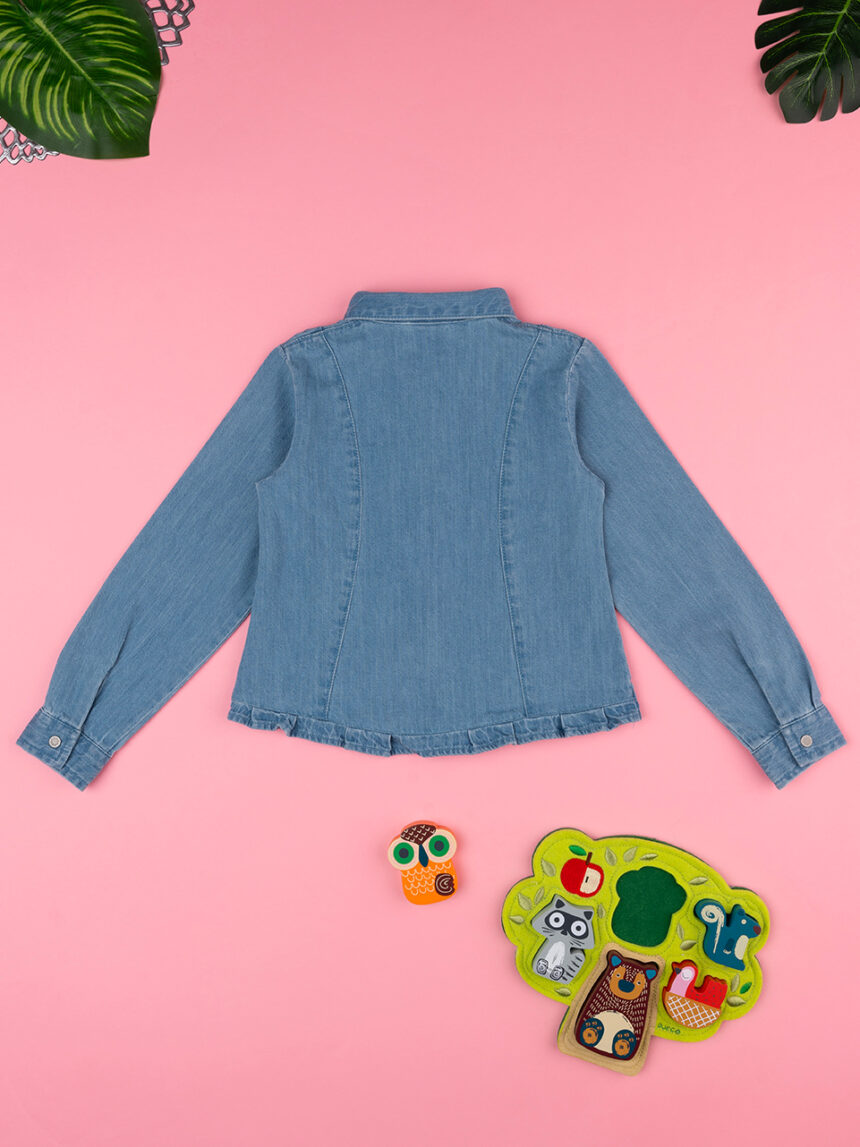 παιδικό τζιν πουκάμισο μπλε για κορίτσι - Prénatal
