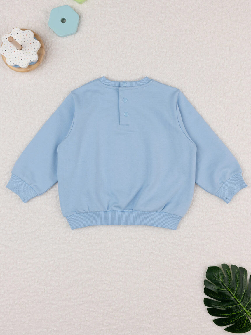 βρεφική μπλούζα φούτερ γαλάζια let's explore για αγόρι - Prénatal