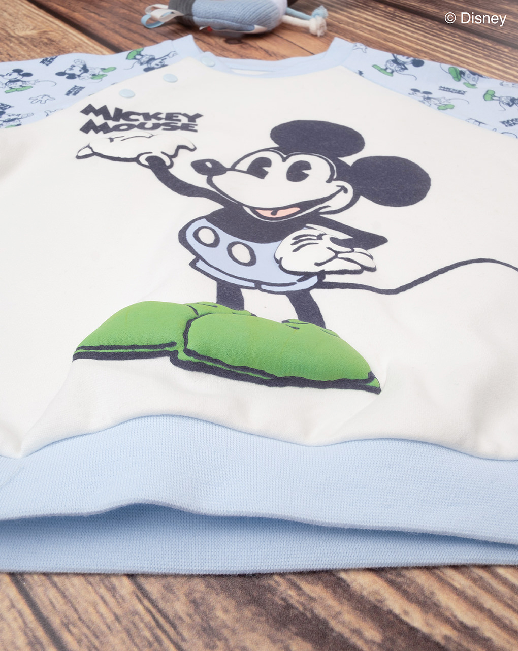 βρεφική πιτζάμα λευκή/γαλάζια με το mickey για αγόρι - Prénatal