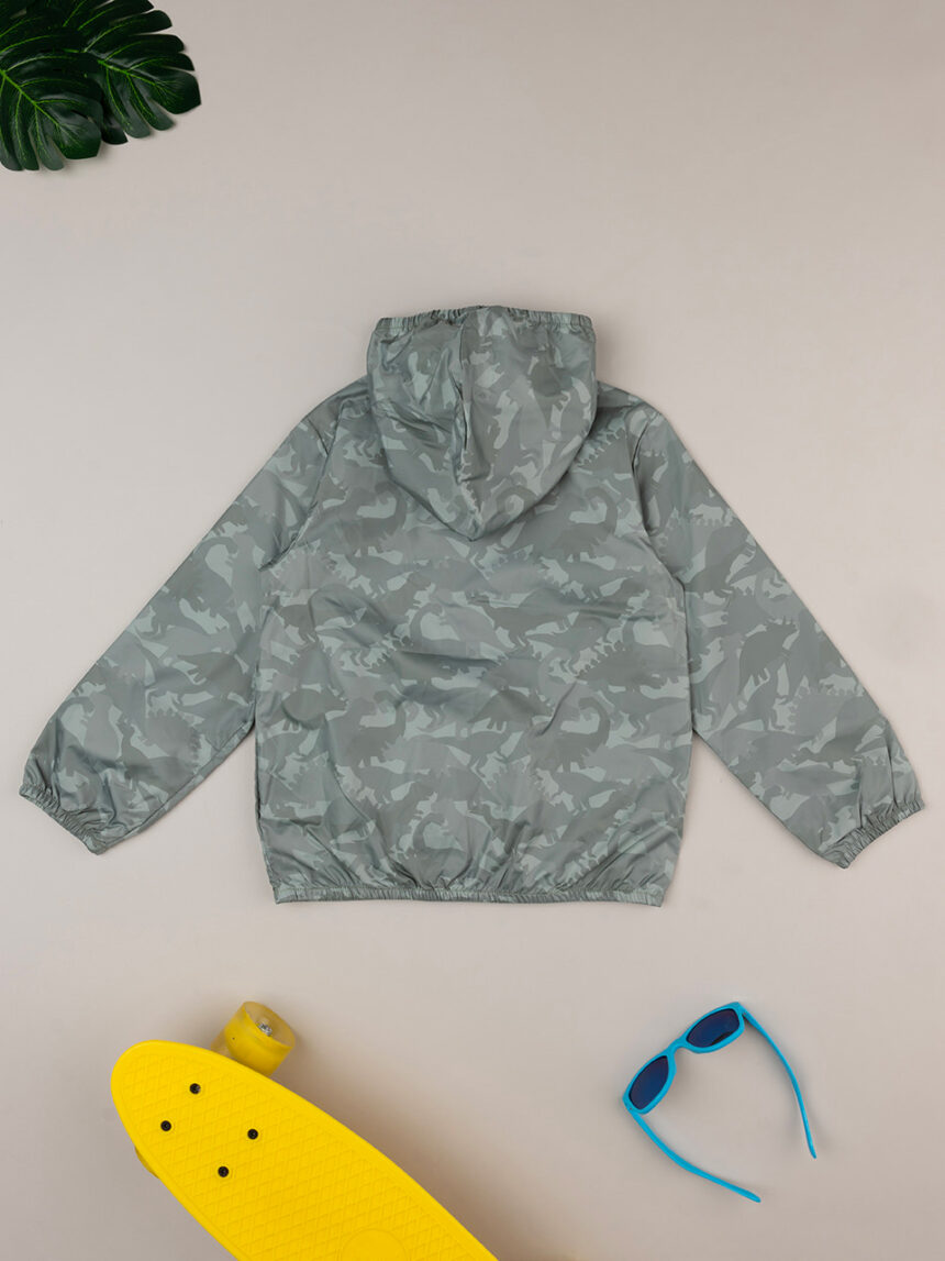παιδικό αντιανεμικό μπουφάν πράσινο με δεινόσαυρους για αγόρι - Prénatal