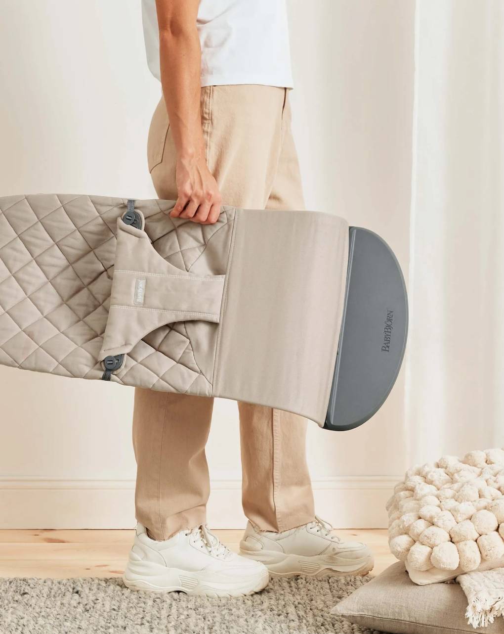 Babybjorn ριλάξ bliss, woven,c-quilt, sand grey - Baby Bjorn