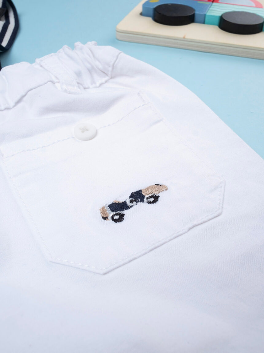 βρεφικό παντελόνι twill λευκό elegant για αγόρι - Prénatal