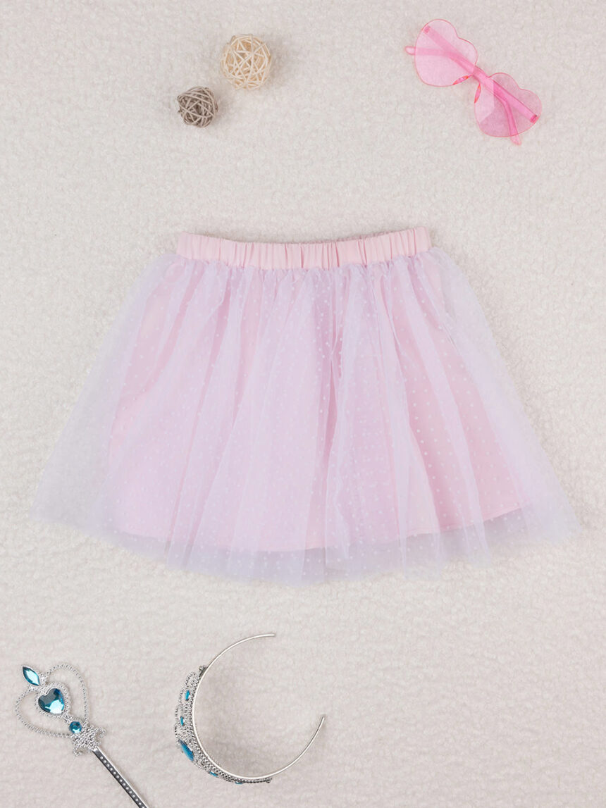 παιδική φούστα με τούλι ροζ πουά για κορίτσι - Prénatal