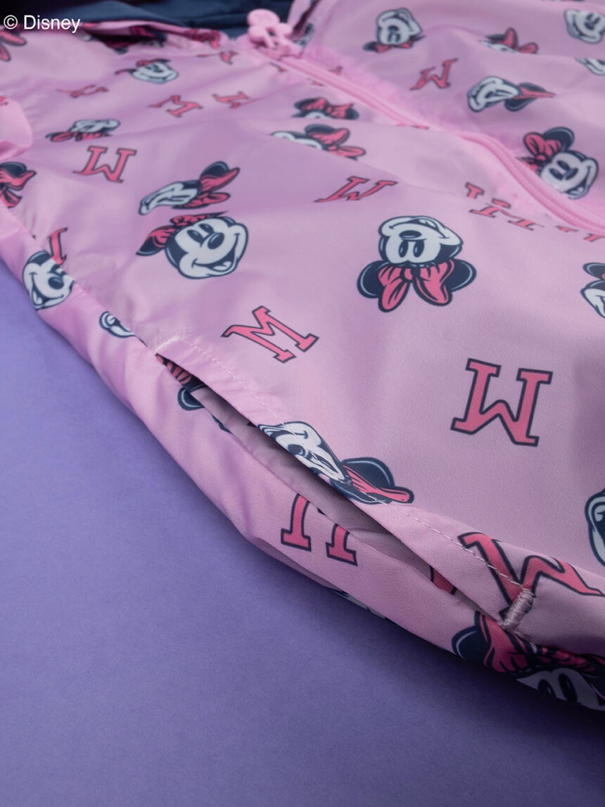 παιδικό αντιανεμικό μπουφάν ροζ με τη minnie για κορίτσι - Prénatal
