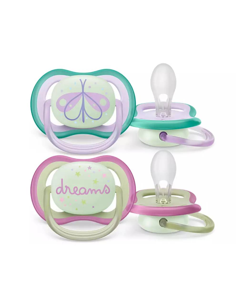 Avent πιπίλα σιλικόνης ultra air nighttime 0-6m 2 τεμ. - Philips Avent