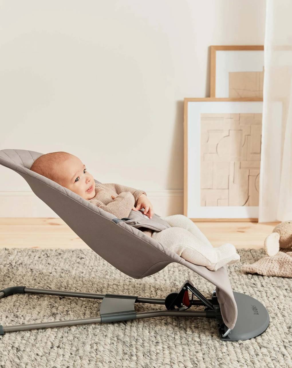 Babybjorn ριλάξ bliss, woven,c-quilt, sand grey - Baby Bjorn