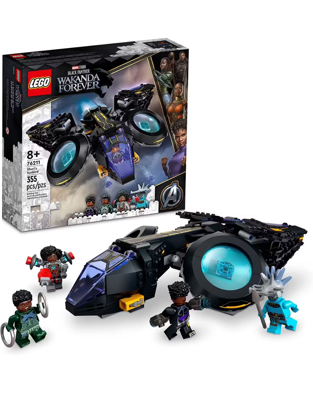 Lego super heroes black panther shuri's sunbird 76211