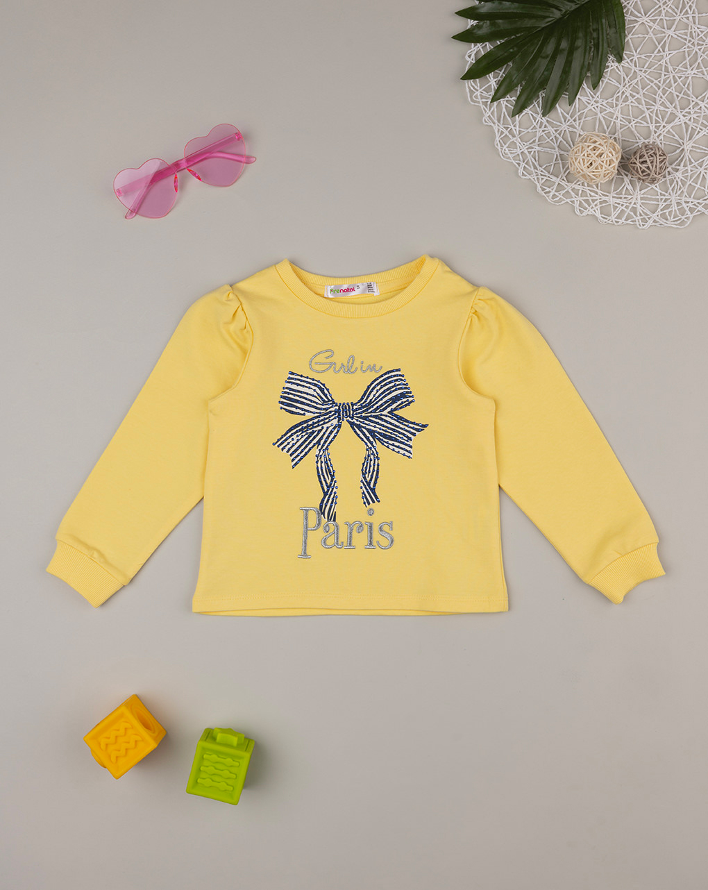 παιδική μπλούζα φούτερ κίτρινη paris για κορίτσι