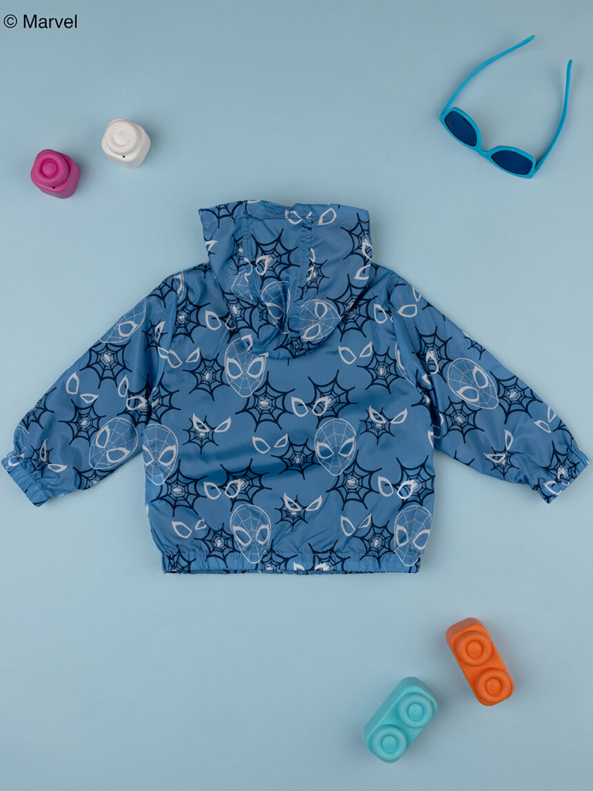 παιδικό αντιανεμικό μπουφάν μπλε με τον spiderman για αγόρι - Prénatal