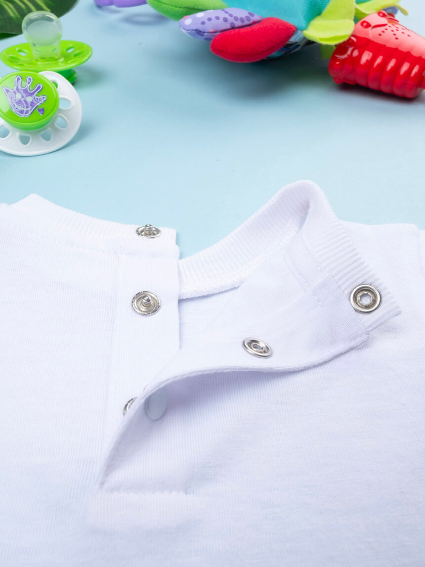 βρεφική μπλούζα λευκή με δεινοσαυράκια για αγόρι - Prénatal