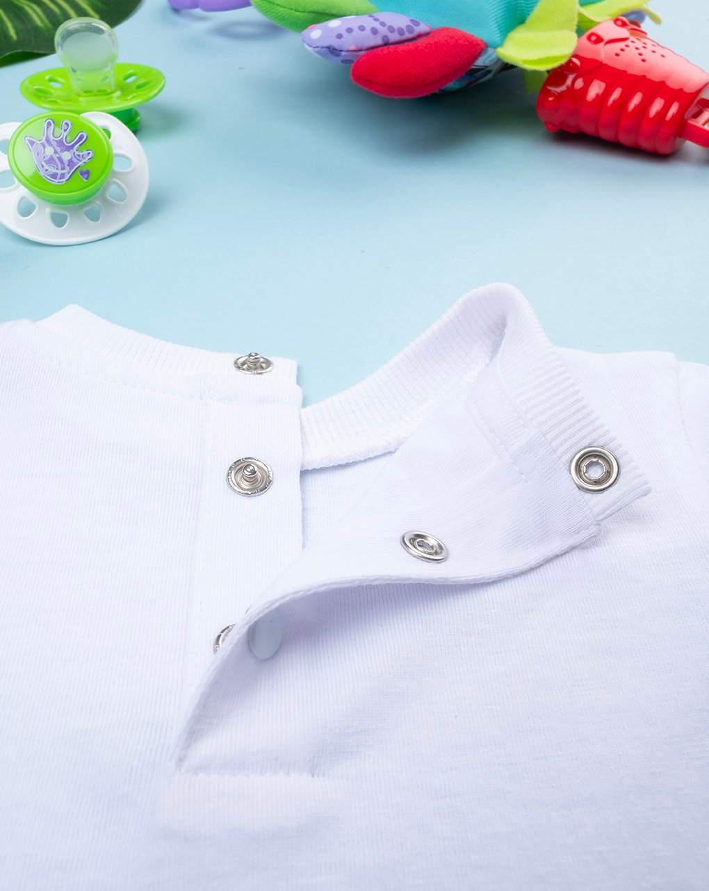 βρεφική μπλούζα λευκή με δεινοσαυράκια για αγόρι - Prénatal