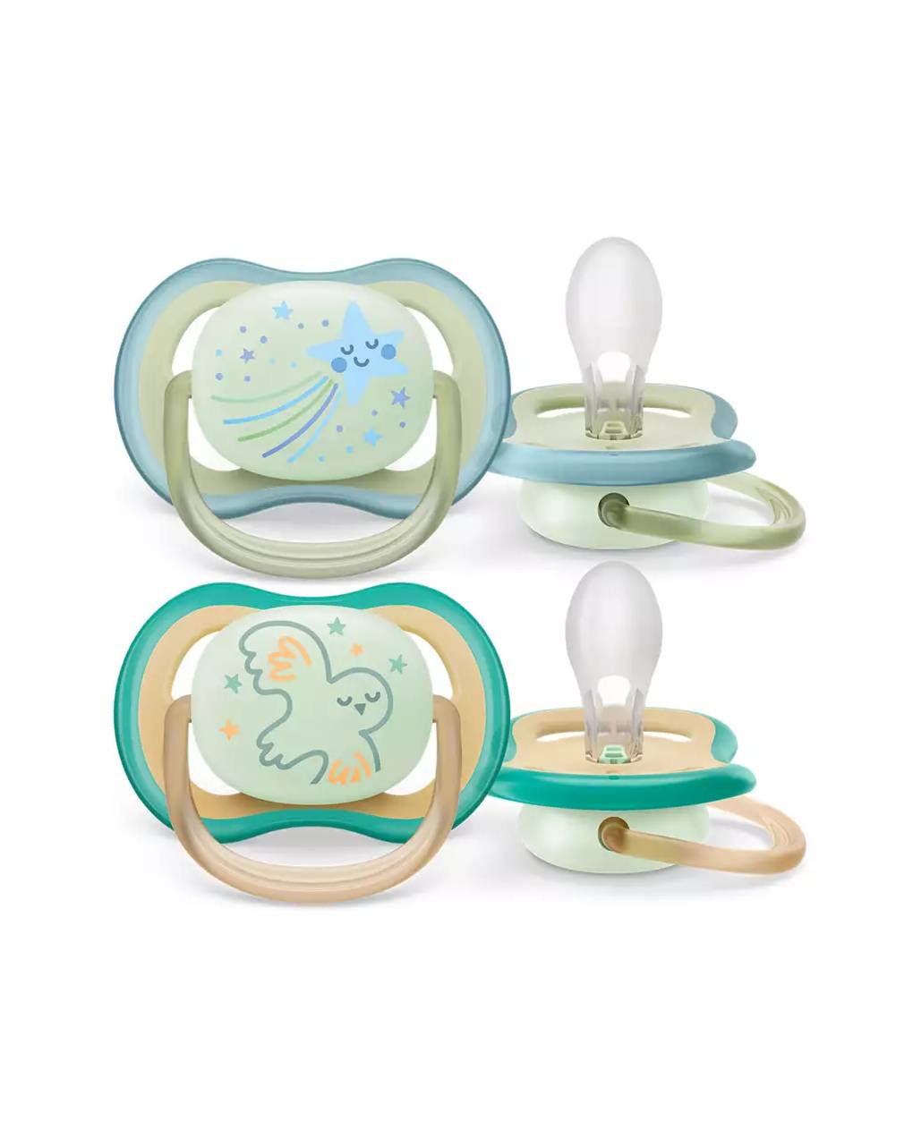 Avent πιπίλα σιλικόνης ultra air nighttime 0-6m 2 τεμ. - Philips Avent