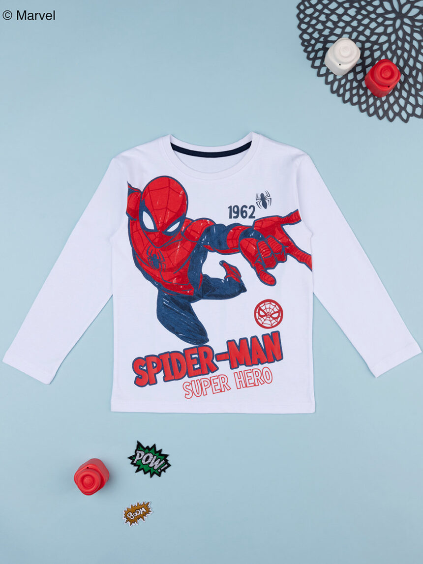 παιδική μπλούζα λευκή με τον spiderman για αγόρι - Prénatal