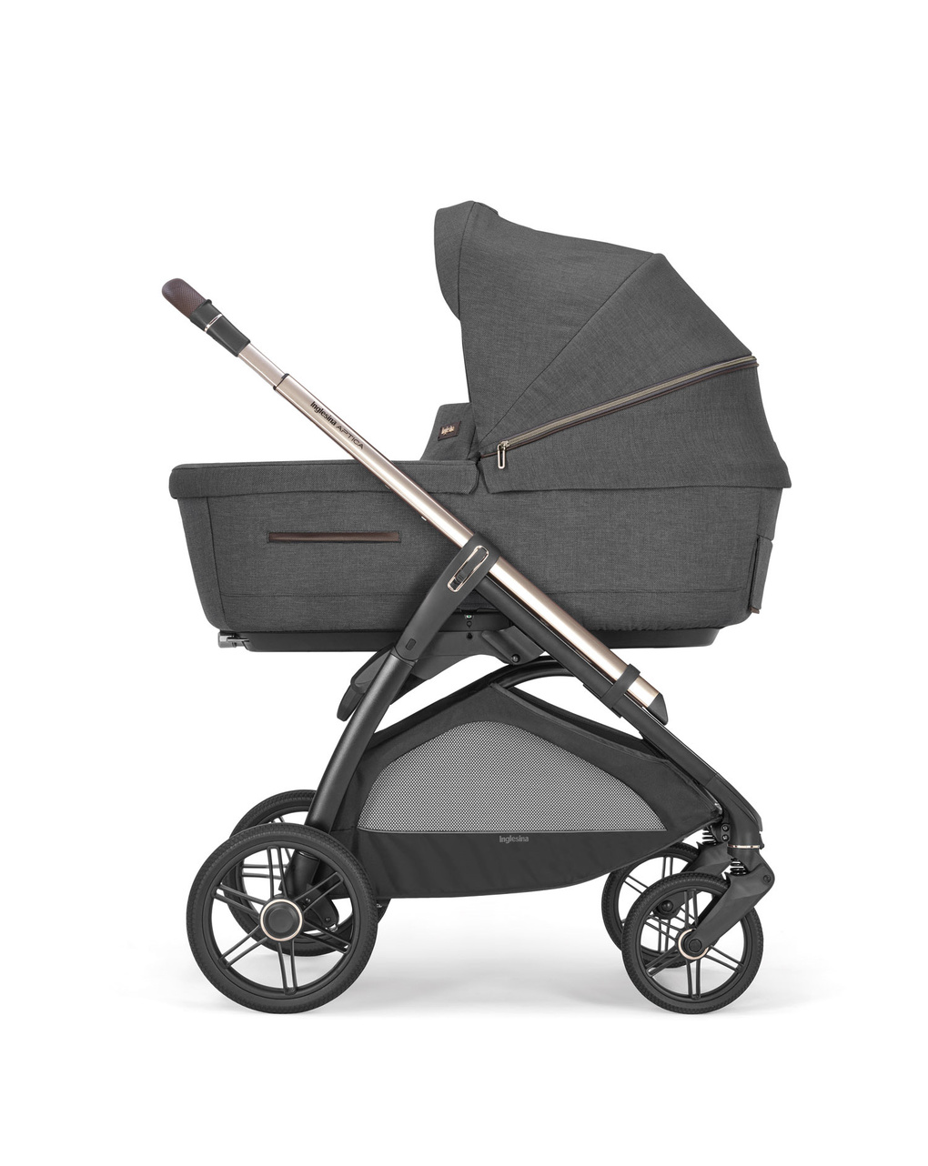 Inglesina aptica system quattro darwin infant recline σχέδιο velvet grey με σκελετό palladio black - Inglesina
