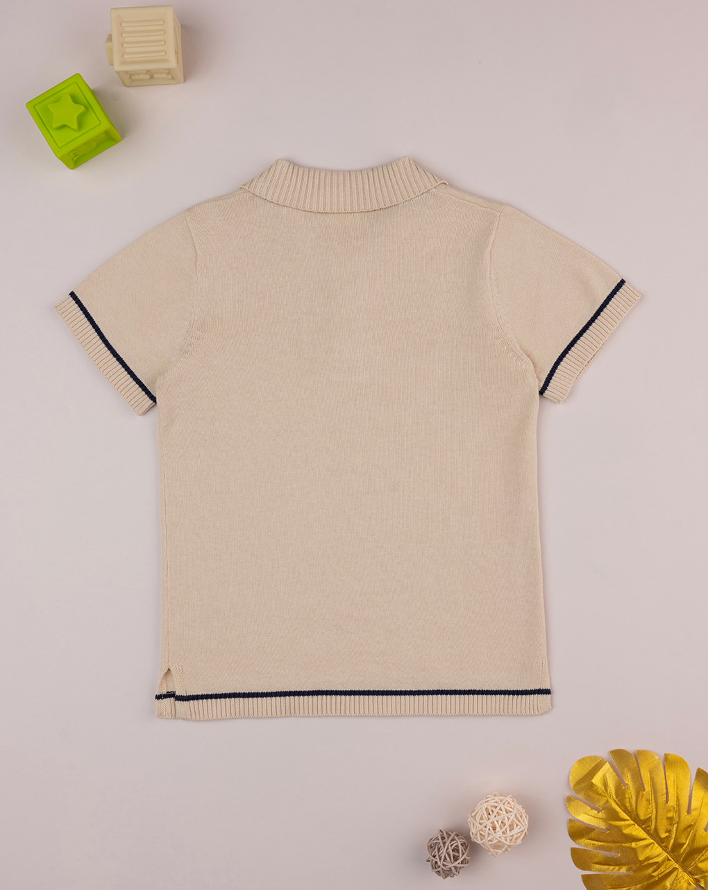παιδικό t-shirt πόλο μπεζ για αγόρι - Prénatal
