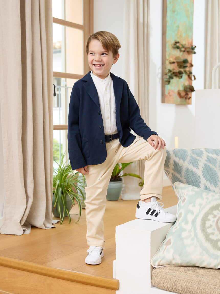 παιδικό παντελόνι twill μπεζ elegant για αγόρι - Prénatal