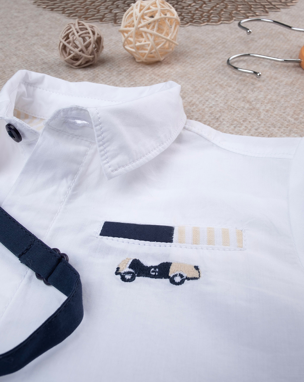 βρεφικό πουκάμισο λευκό mini car για αγόρι - Prénatal