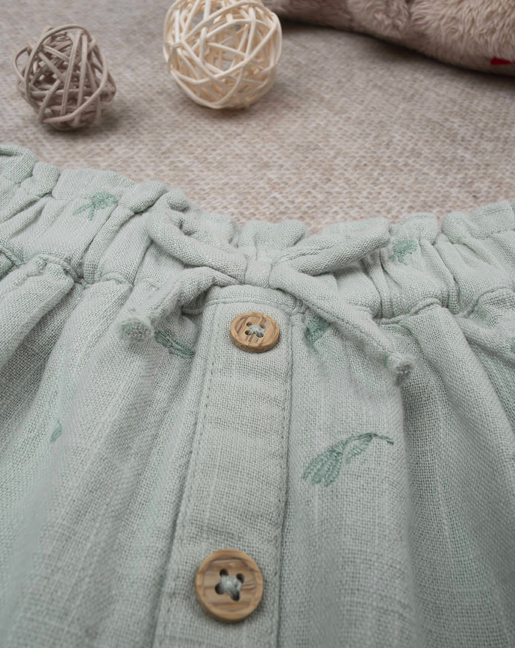 παιδική φούστα πράσινη φλοράλ για κορίτσι - Prénatal