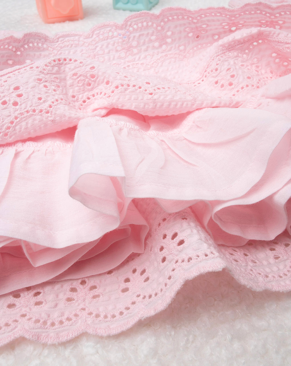 βρεφικό φόρεμα ροζ δαντέλα sangallo elegant για κορίτσι - Prénatal