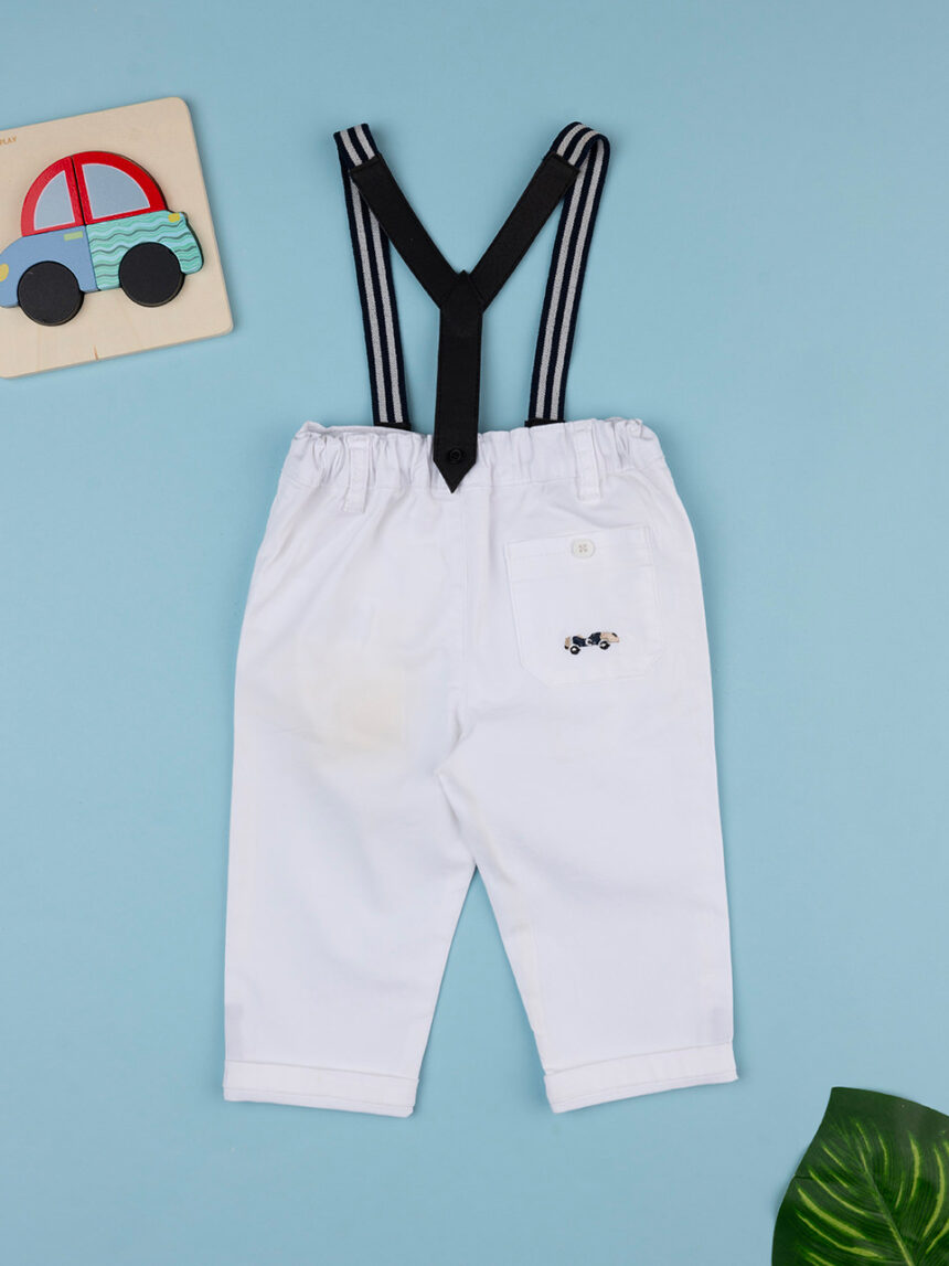 βρεφικό παντελόνι twill λευκό elegant για αγόρι - Prénatal