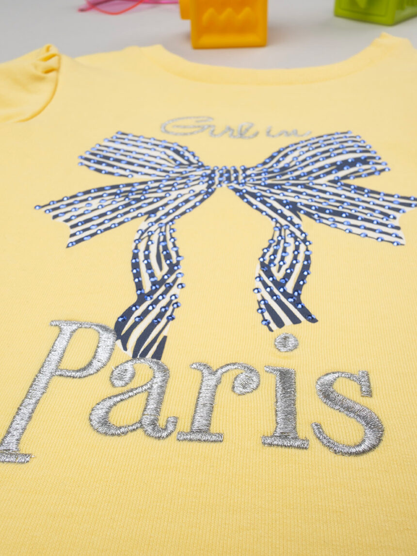 παιδική μπλούζα φούτερ κίτρινη paris για κορίτσι - Prénatal
