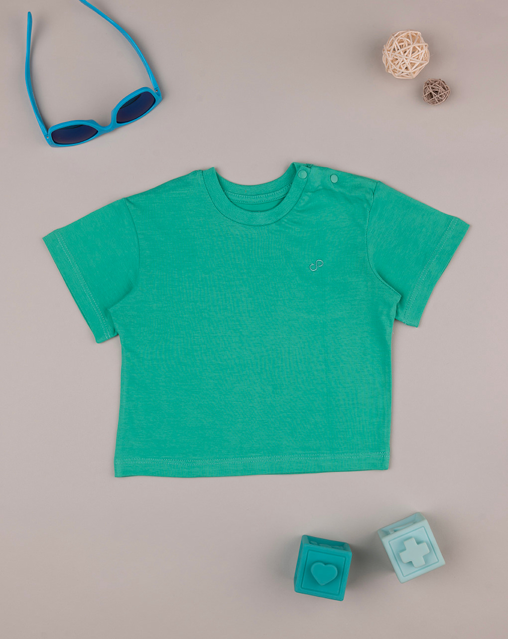 βρεφικό t-shirt basic βεραμάν "άπειρο" για αγόρι - Prénatal