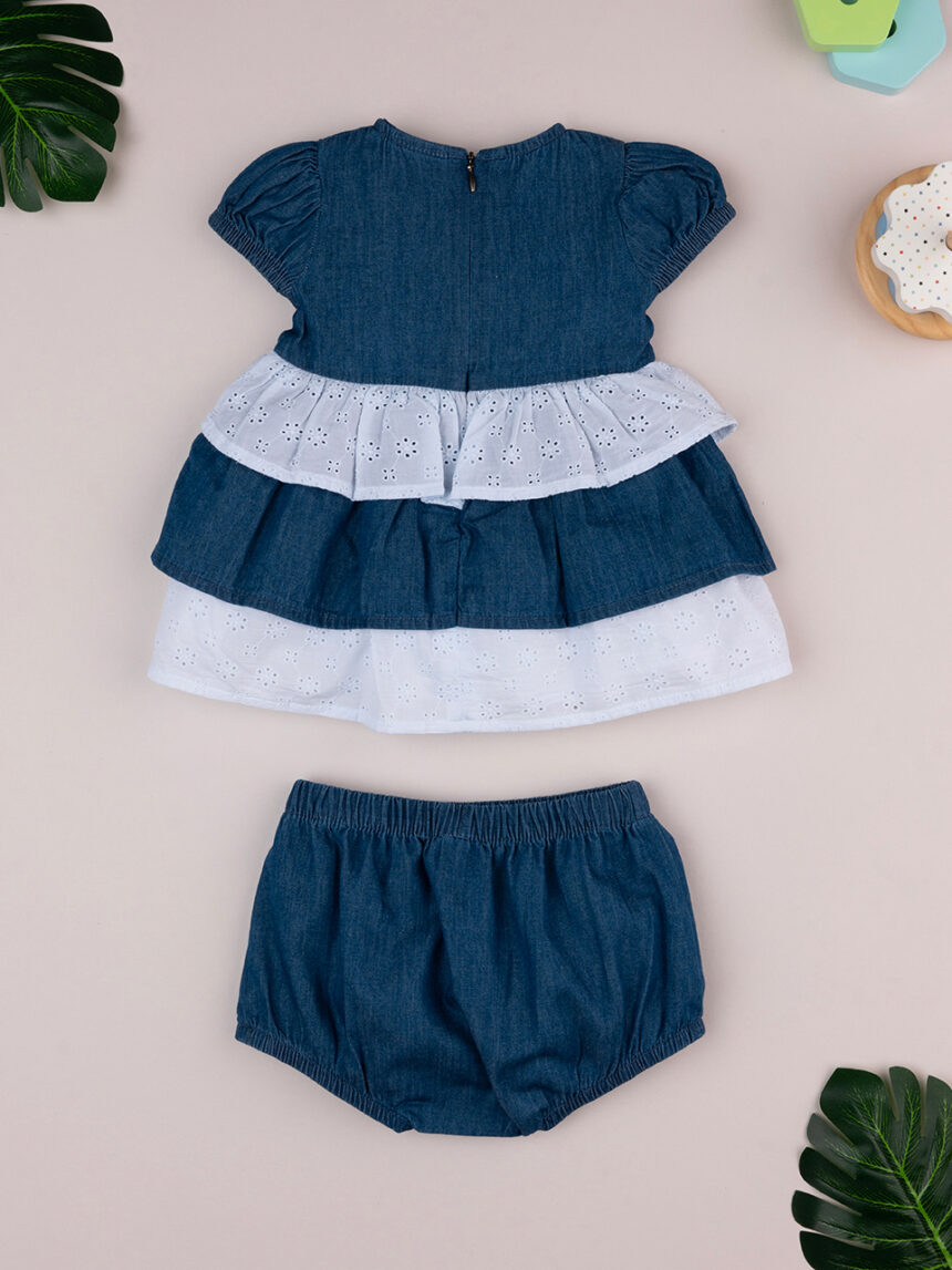 βρεφικό φορεματάκι denim chambray με δαντέλα για κορίτσι - Prénatal