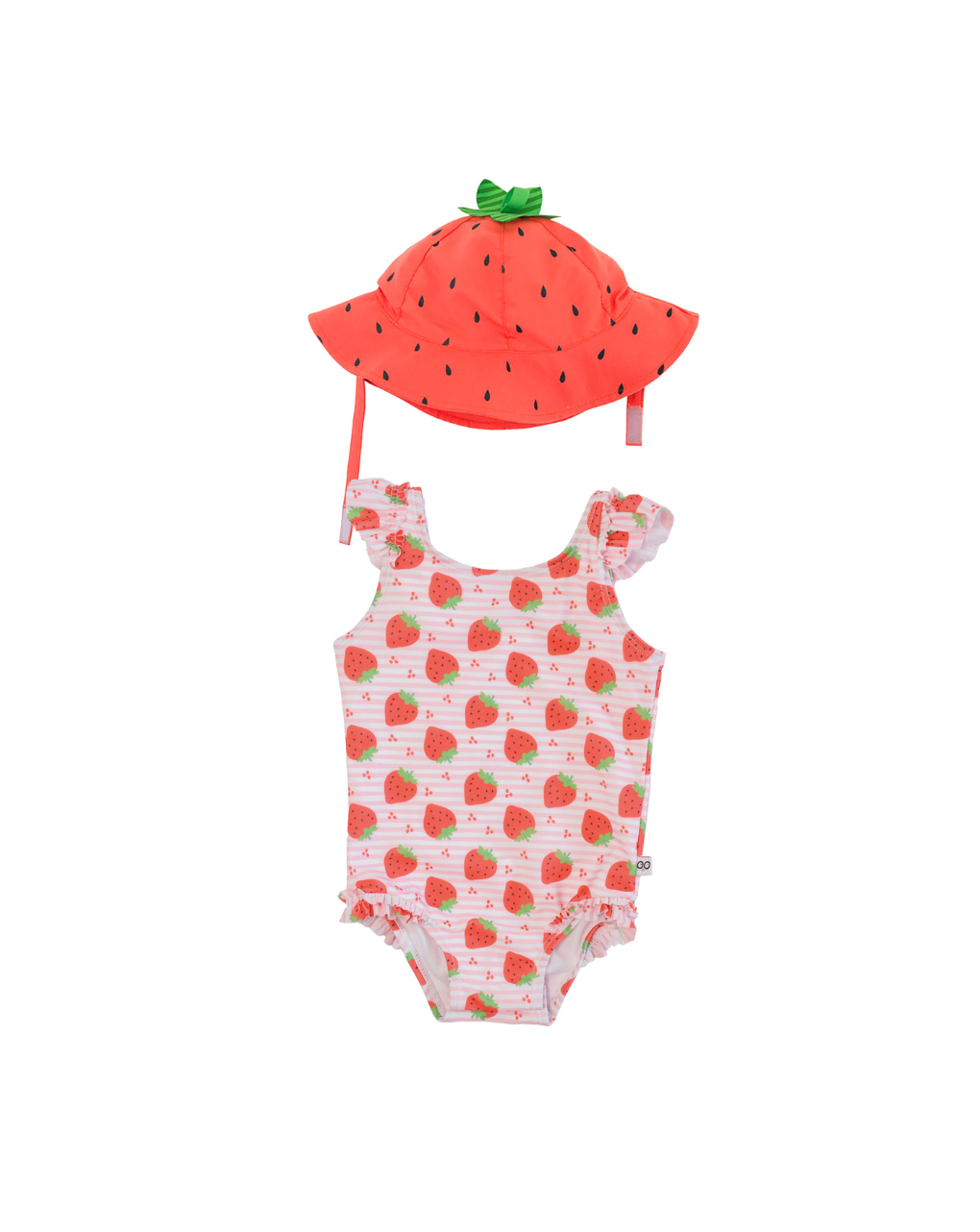 Zoocchini σετ ολόσωμο μαγιό με uv καπέλο strawberry zoo16303 - Zoocchini