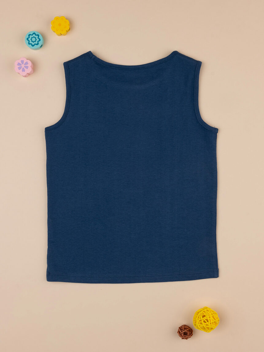 παιδική αμάνικη μπλούζα μπλε με μαργαρίτες για κορίτσι - Prénatal