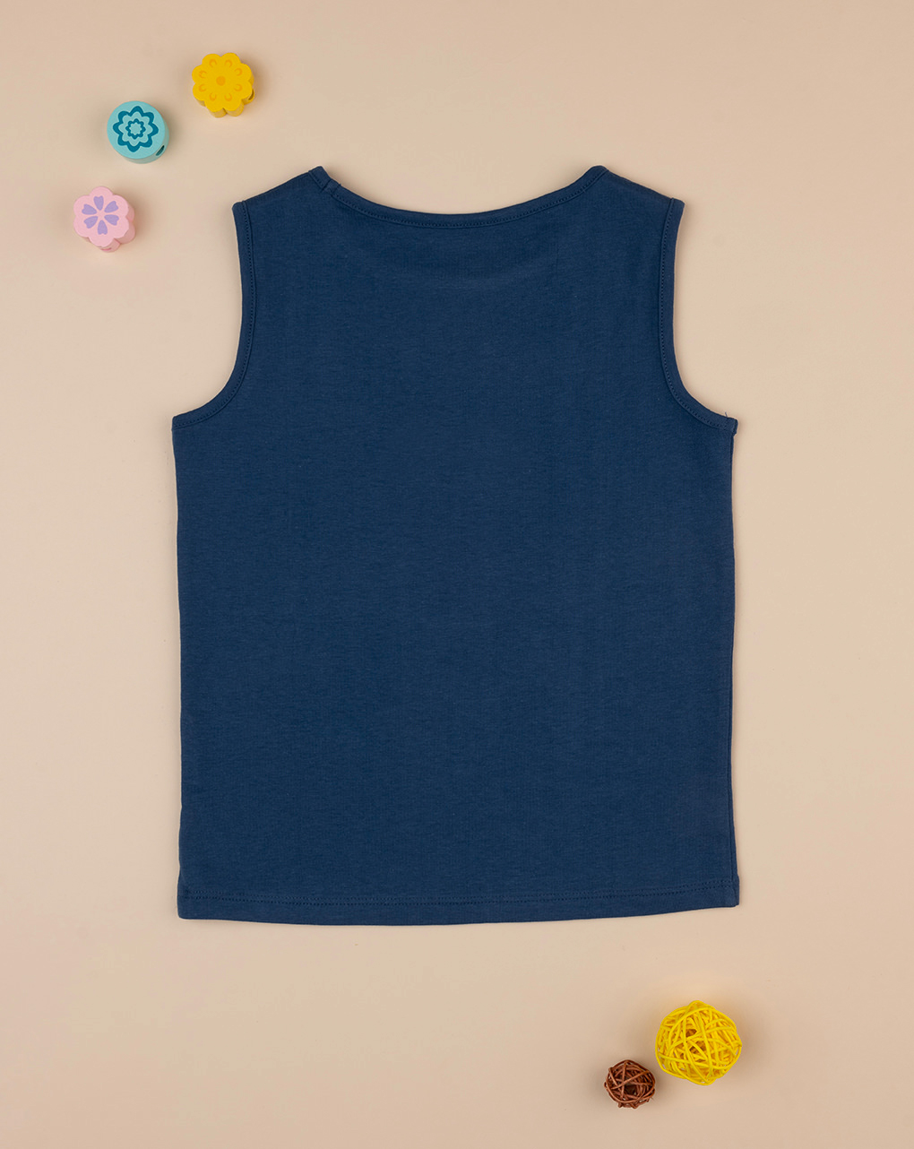 παιδική αμάνικη μπλούζα μπλε με μαργαρίτες για κορίτσι - Prénatal