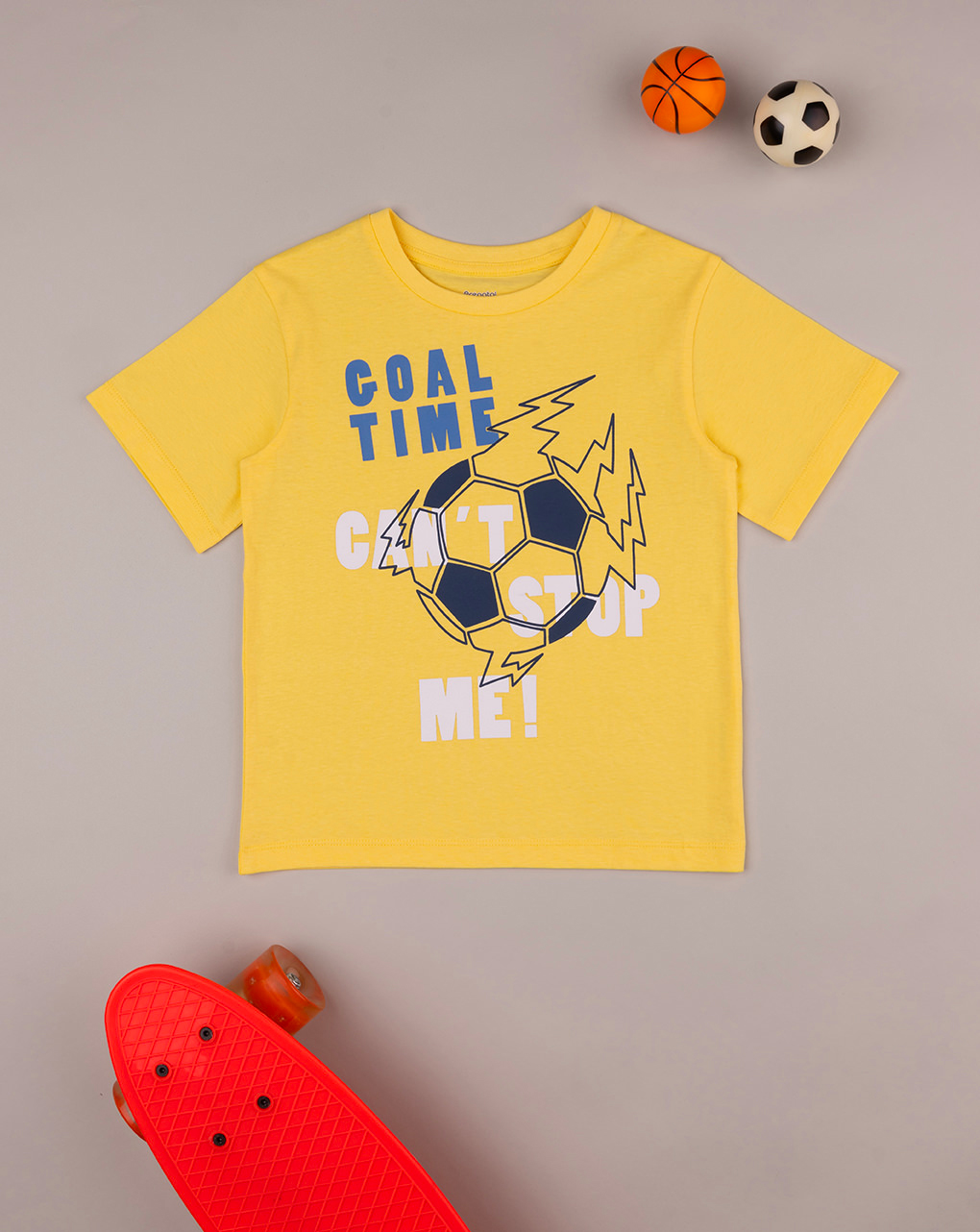 παιδικό t-shirt κίτρινο goal time για αγόρι
