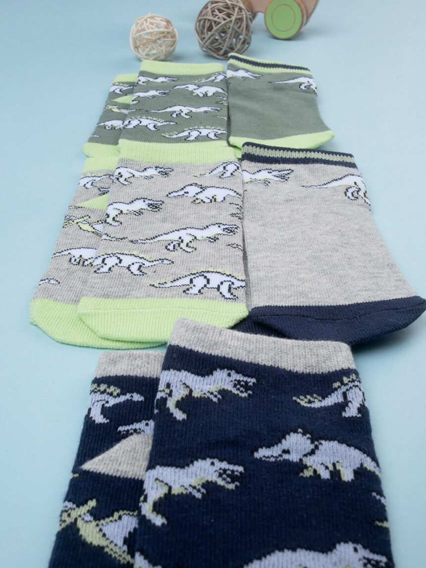 παιδικές κάλτσες πακέτο x5 δεινόσαυροι για αγόρι - Prénatal