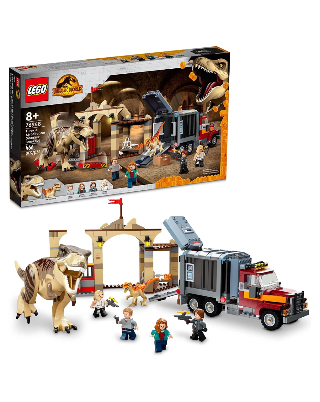 Lego jurassic world t. rex & atrociraptor dinosaur breakout 76948 - Lego