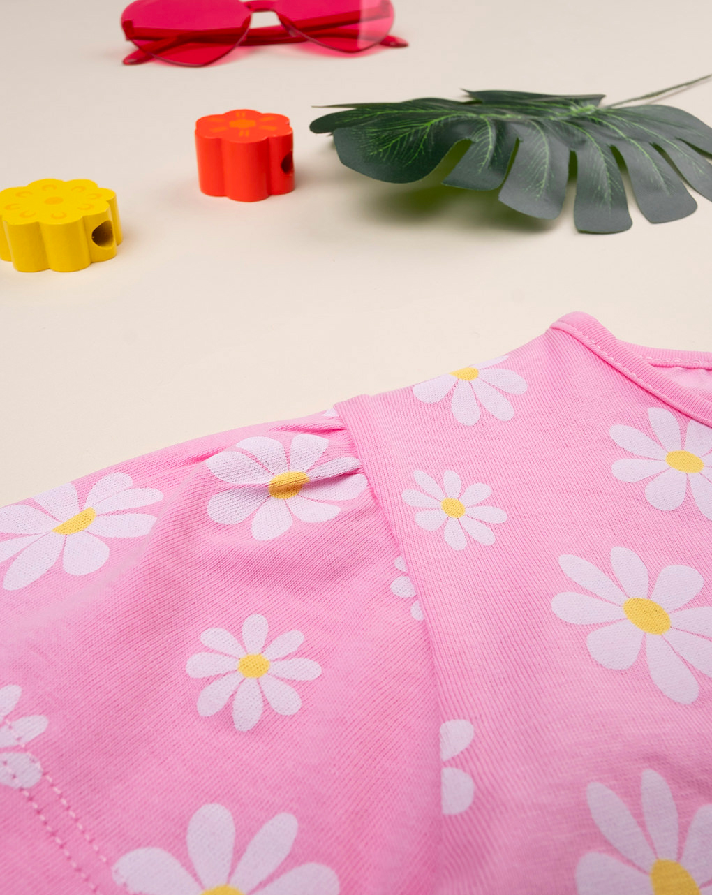 παιδικό t-shirt ροζ με μαργαρίτες για κορίτσι - Prénatal
