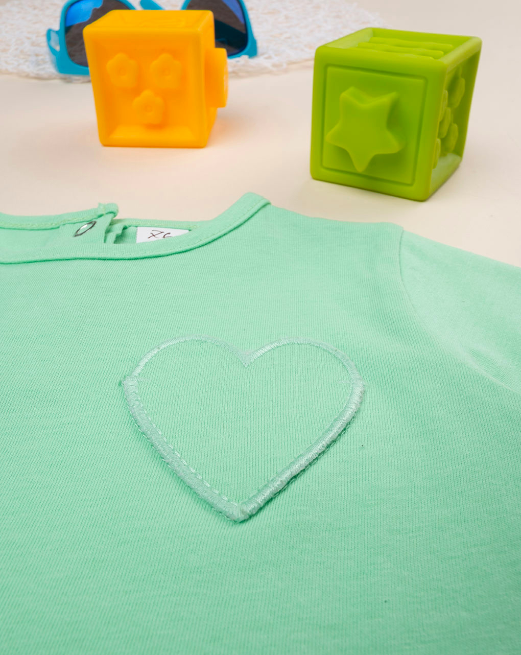 βρεφικό t-shirt βεραμάν με patch καρδούλα για κορίτσι - Prénatal
