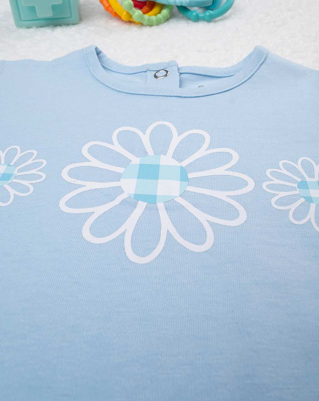 βρεφικό t-shirt γαλάζιο με λουλούδια για κορίτσι - Prénatal