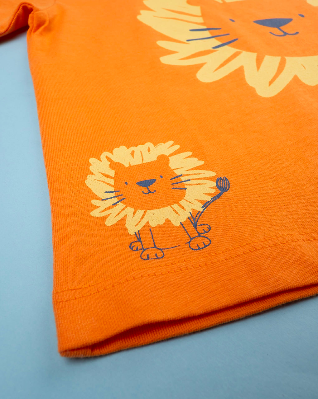 βρεφικό t-shirt πορτοκαλί με λιονταράκια για αγόρι - Prénatal