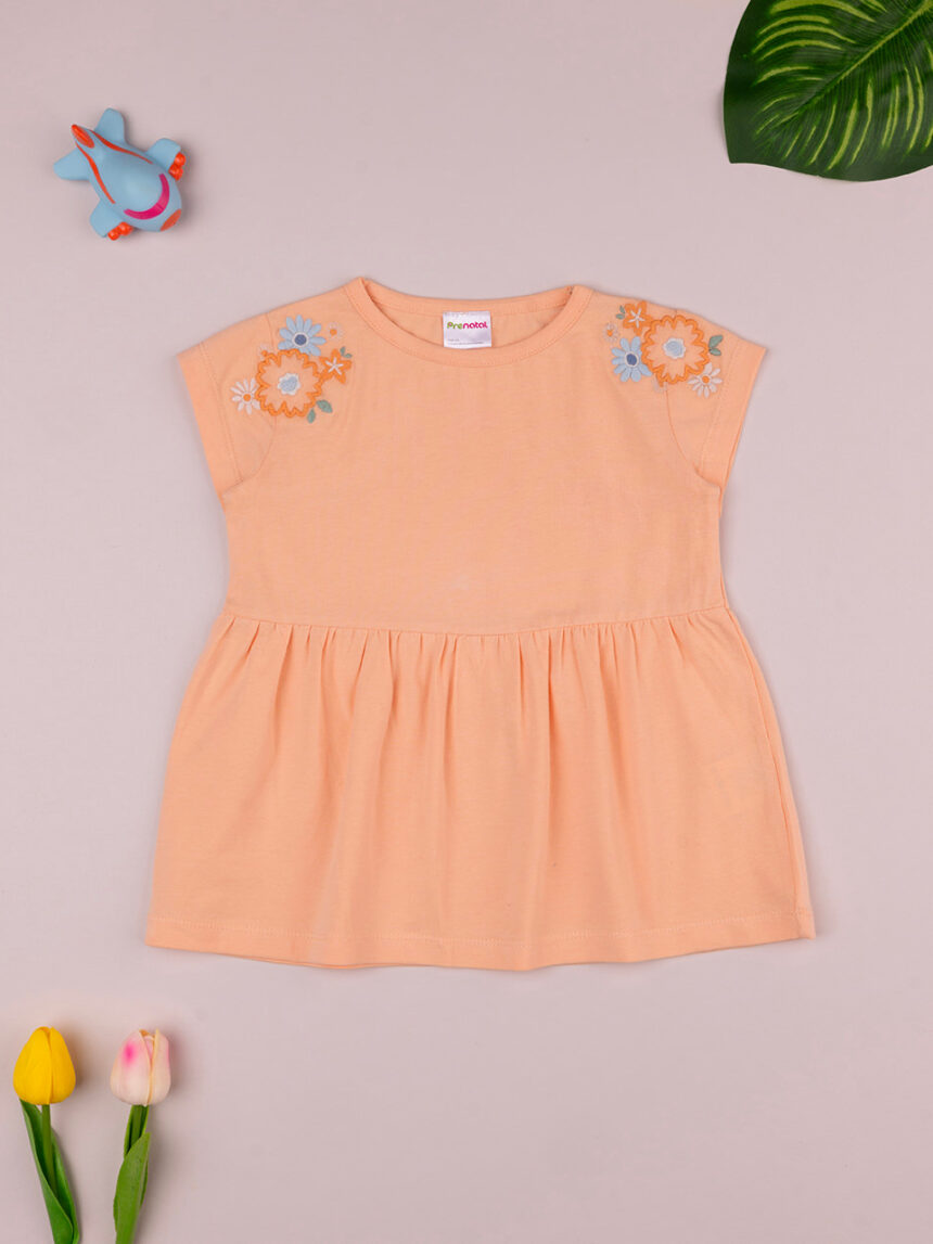 παιδικό t-shirt πορτοκαλί με λουλούδια για κορίτσι - Prénatal