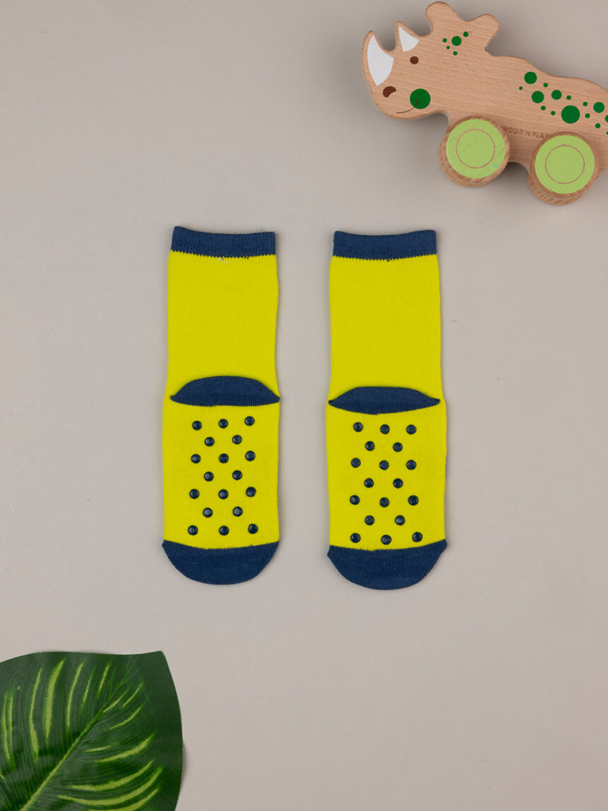 παιδικές αντιολισθητικές κάλτσες με δεινόσαυρο για αγόρι - Prénatal