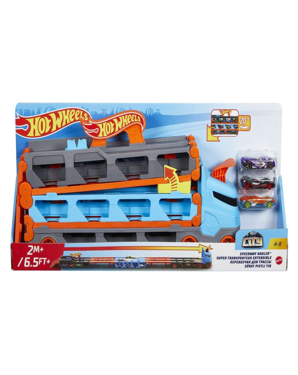 Mattel hot wheels® νταλίκα-πίστα 2 σε 1 gvg37