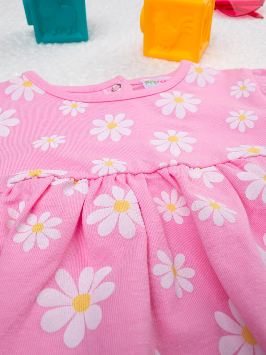 βρεφικό φόρεμα ροζ με μαργαρίτες για κορίτσι - Prénatal