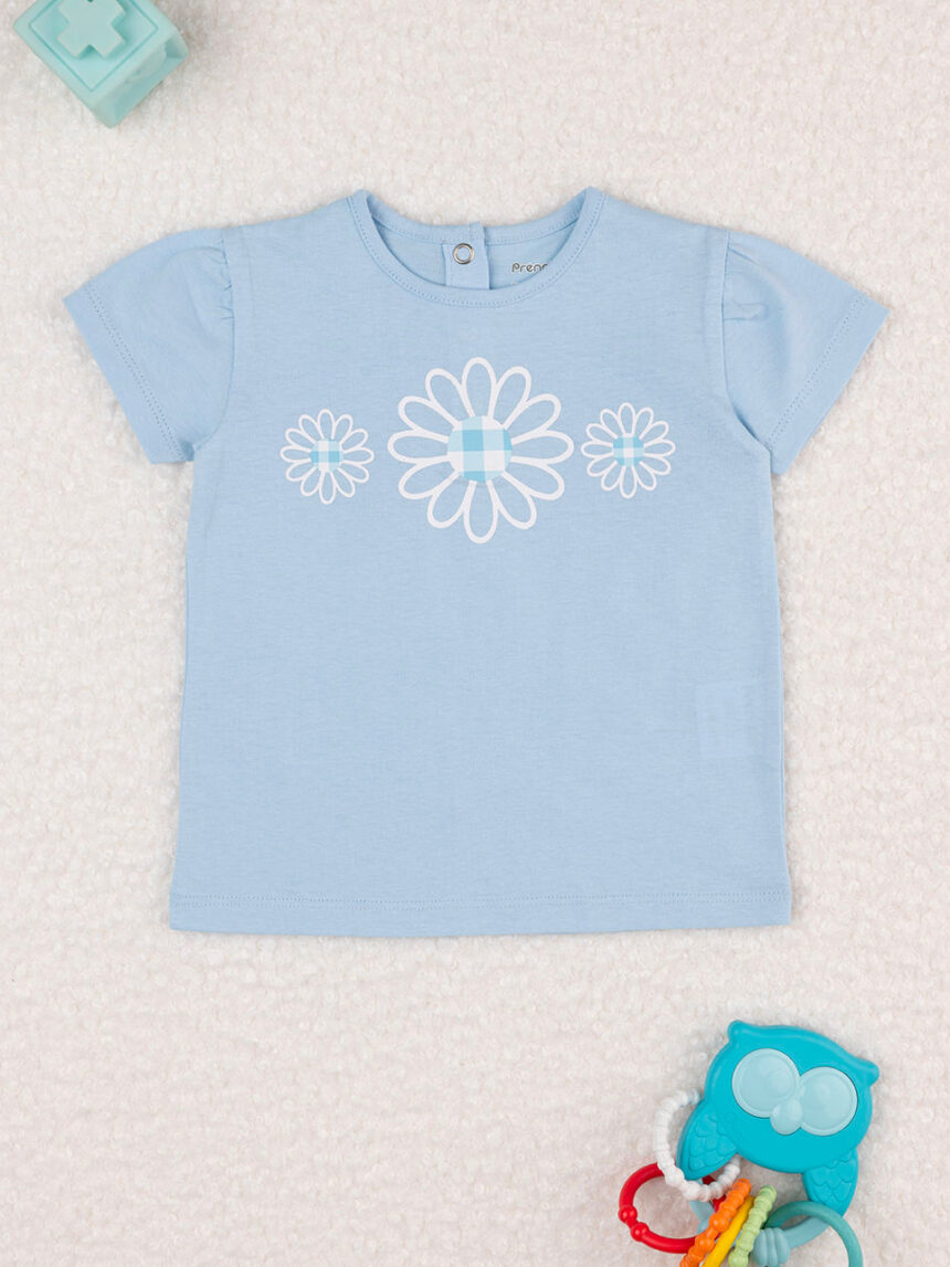 βρεφικό t-shirt γαλάζιο με λουλούδια για κορίτσι - Prénatal
